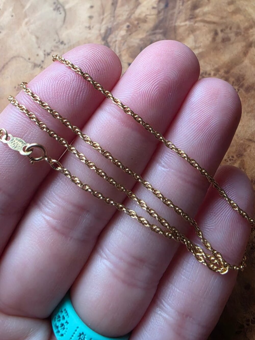 16" 1.4mm 2.3g 14K Fine Rope Pendant Chain